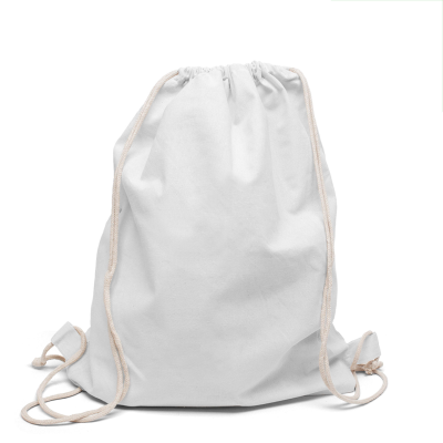 Picture of BOSTON – COTTON BACKPACK RUCKSACK with Drawstring Closure in White