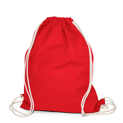 Picture of BOSTON – COTTON BACKPACK RUCKSACK with Drawstring Closure in Red