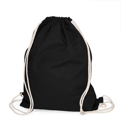 Picture of BOSTON – COTTON BACKPACK RUCKSACK with Drawstring Closure in Black