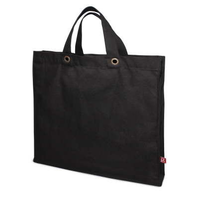 Picture of MACAU – CANVAS BAG with Bottom & Side Gussets, Featuring Metal Eyelets in Black
