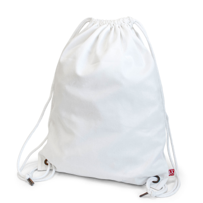 Picture of DURBAN – COTTON CANVAS BACKPACK RUCKSACK with Drawstring Closure in White
