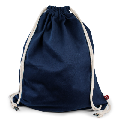 Picture of DURBAN – COTTON CANVAS BACKPACK RUCKSACK with Drawstring Closure in Night Blue