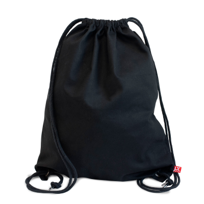 Picture of DURBAN – COTTON CANVAS BACKPACK RUCKSACK with Drawstring Closure in Black