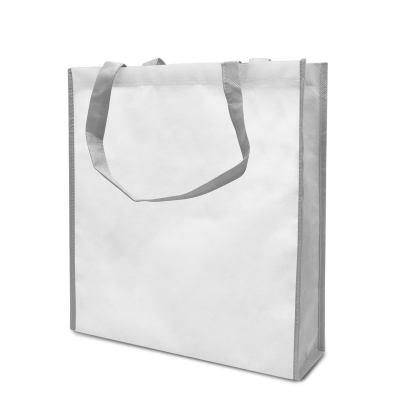 Picture of LISBOA – TOTE BAG with Bottom & Side Folding in White & Grey