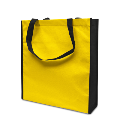 Picture of LISBOA – TOTE BAG with Bottom & Side Folding in Yellow & Black