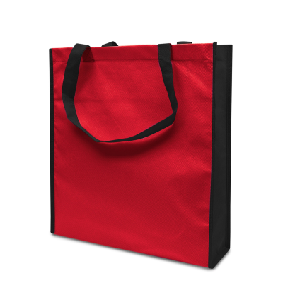 Picture of LISBOA – TOTE BAG with Bottom & Side Folding in Red & Black