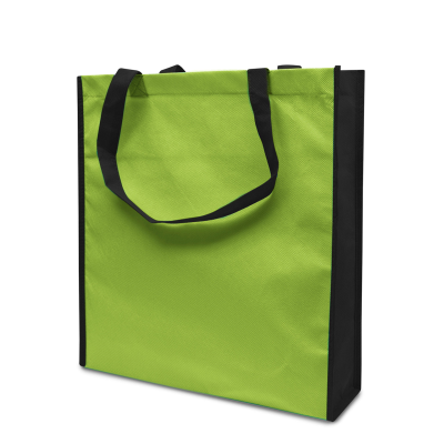 Picture of LISBOA – TOTE BAG with Bottom & Side Folding in Light Green & Black