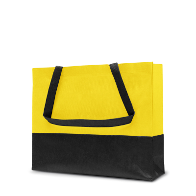 Picture of ROMA – TOTE BAG with Bottom & Side Folding in Yellow & Black