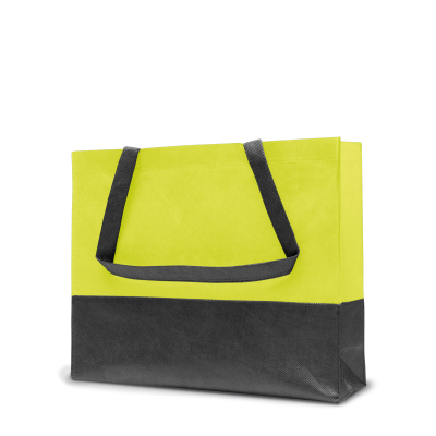 Picture of ROMA – TOTE BAG with Bottom & Side Folding in Neon Fluorescent Yellow & Anthracite