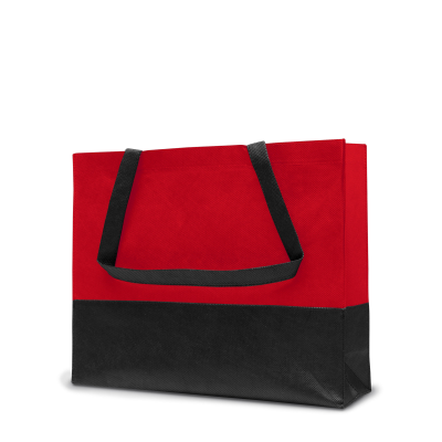 Picture of ROMA – TOTE BAG with Bottom & Side Folding in Red & Black