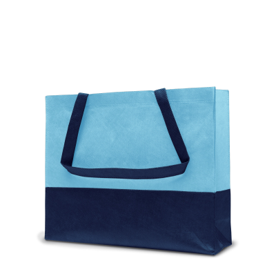 Picture of ROMA – TOTE BAG with Bottom & Side Folding in Sky Blue & Dark Blue