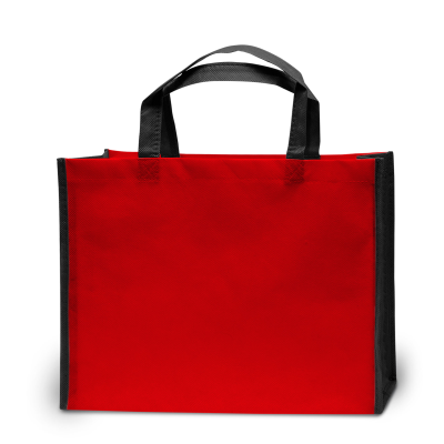 Picture of BERGEN – TOTE BAG with Bottom & Side Folding in Red & Black