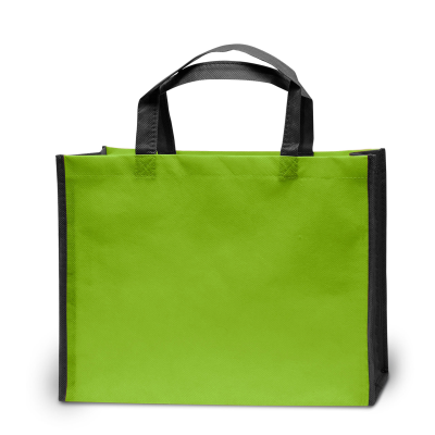 Picture of BERGEN – TOTE BAG with Bottom & Side Folding in Light Green & Black