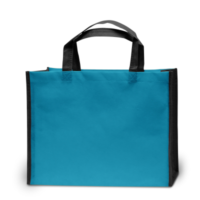 Picture of BERGEN – TOTE BAG with Bottom & Side Folding in Light Blue & Black
