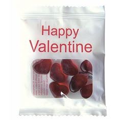 Picture of VALENTINES HEART SHAPE HARIBO JELLY SWEETS BAG in Clear Transparent & White.