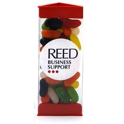 Picture of SMALL PRISM SHAPE SWEETS BOX with red End Cap.