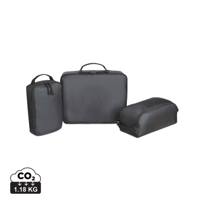 Picture of RENEW AWARE™ RPET 3 PIECE PACKING CUBE SET in Black