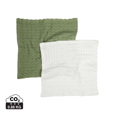 Picture of VINGA CROMER WAFFLE DISH CLOTH, 2 PCS in Green.