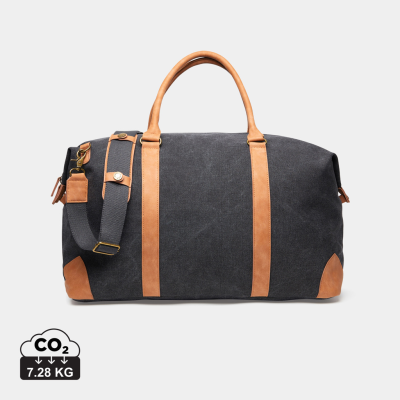 Picture of VINGA BOSLER RCS RECYCLED CANVAS DUFFLE BAG in Black.