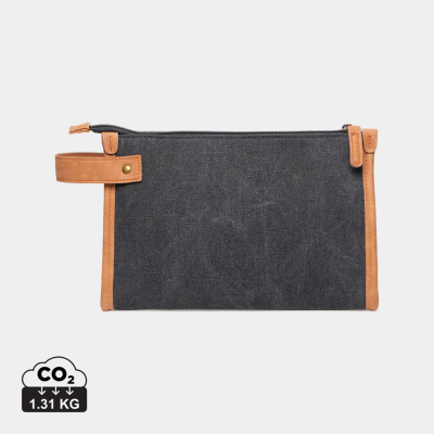 Picture of VINGA BOSLER GRS RECYCLED CANVAS TOILETRY BAG in Black.