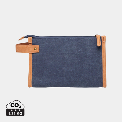 Picture of VINGA BOSLER GRS RECYCLED CANVAS TOILETRY BAG in Navy