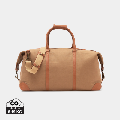 Picture of VINGA SLOANE RCS RPET WEEKENDER BAG in Brown.