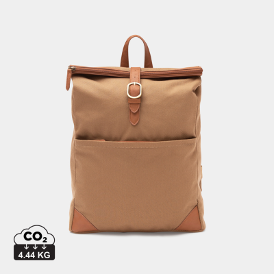 Picture of VINGA SLOANE BACKPACK RUCKSACK RCS RECYCLED POLYESTER in Brown.