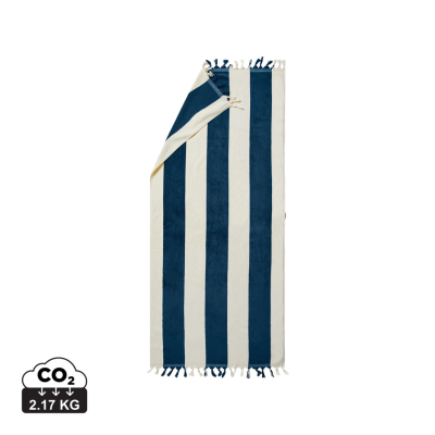 Picture of VINGA VALMER BEACH TOWEL in Navy, White.