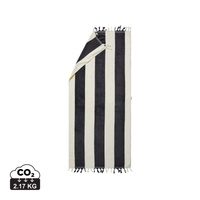 Picture of VINGA VALMER BEACH TOWEL in Black, Beige.