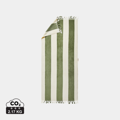 Picture of VINGA VALMER BEACH TOWEL in Green, Beige.