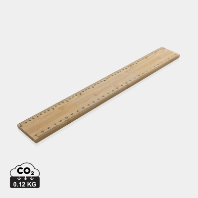 TIMBERSON EXTRA THICK 30CM DOUBLE SIDED BAMBOO RULER in Brown.