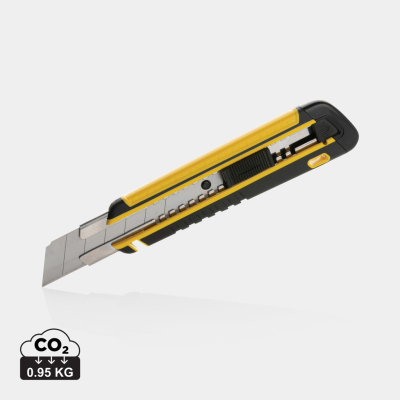 Picture of REFILLABLE RCS RPLASTIC HEAVY DUTY SNAP-OFF KNIFE SOFT GRIP in Yellow.