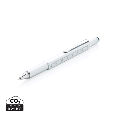 5-IN-1 ALUMINIUM METAL TOOLPEN in Grey.