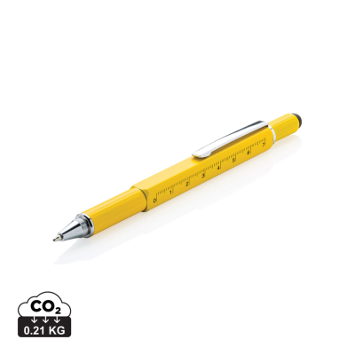 Picture of 5-IN-1 ALUMINIUM METAL TOOLPEN in Yellow