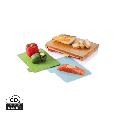 Picture of CUTTING BOARD with 4Pcs Hygienic Boards in Brown