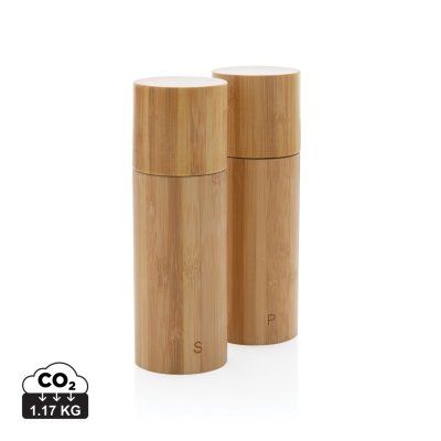 Picture of UKIYO BAMBOO SALT AND PEPPER MILL SET in Brown.