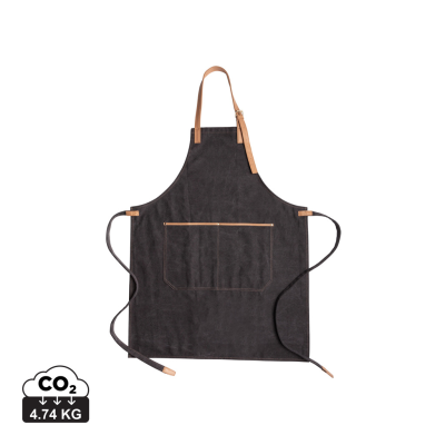 Picture of DELUXE CANVAS CHEF APRON in Black.