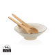Picture of UKIYO SALAD BOWL with Bamboo Salad Server in White, Black