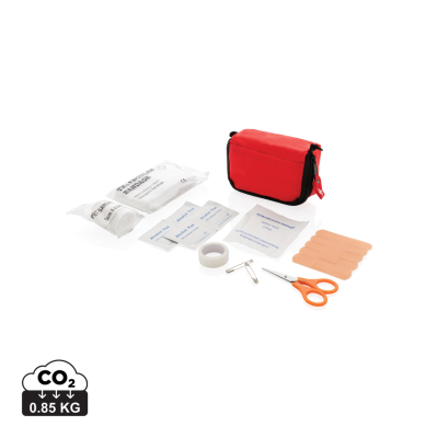 Picture of FIRST AID SET in Pouch in Red.