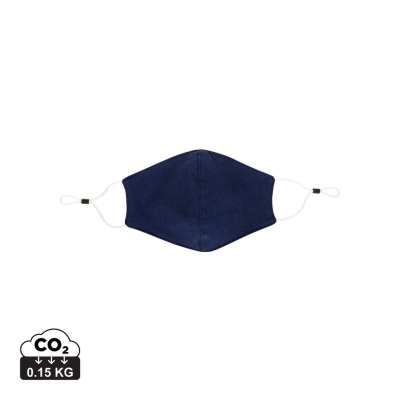 REUSABLE 2-PLY COTTON FACE MASK in Navy Blue.