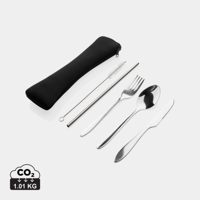 Picture of 4 PCS STAINLESS STEEL METAL RE-USABLE CUTLERY SET