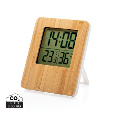 Picture of BAMBOO WEATHER STATION in Brown, White.