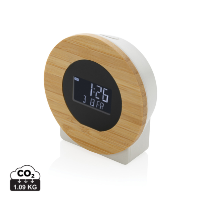 Picture of UTAH RCS RPLASTIC AND BAMBOO LCD DESK CLOCK in Brown.