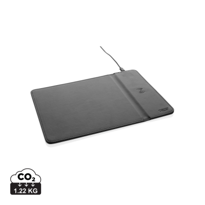 Picture of SWISS PEAK RCS RECYCLED PU 10W CORDLESS CHARGER MOUSEMAT in Black.