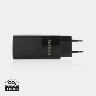 Picture of PHILIPS 65W ULTRA FAST PD 3-PORT USB WALL CHARGER in Black