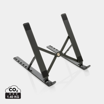Picture of TERRA RCS RECYCLED ALUMINIUM METAL UNIVERSAL LAPTOP & TABLET STAND in Grey.
