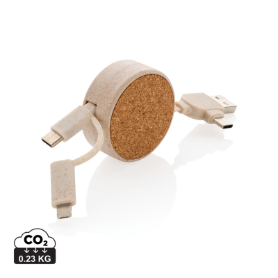 Picture of CORK AND WHEAT 6-IN-1 RETRACTABLE CABLE in Brown