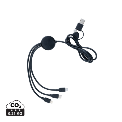 Picture of RCS RECYCLED TPE AND RECYCLED PLASTIC 6-IN-1 CABLE in Black.