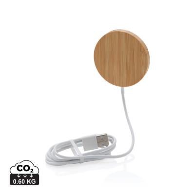 Picture of 10W BAMBOO MAGNETIC CORDLESS CHARGER in Brown