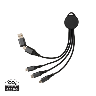 Picture of TERRA RCS RECYCLED ALUMINIUM METAL 6-IN-1 CHARGER CABLE in Grey.